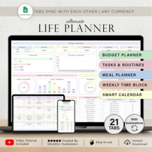 Spark Life Planner Spreadsheet with Bonus Printable Included